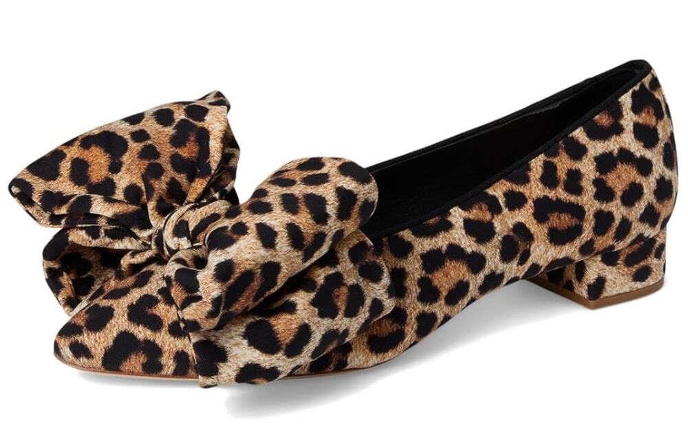 Loeffler Randall Womens Noa Heels Size 9.5 B Black Brown Leopard Bow NIB